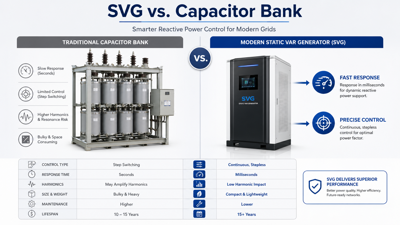 SVG vs. Capacitor Bank