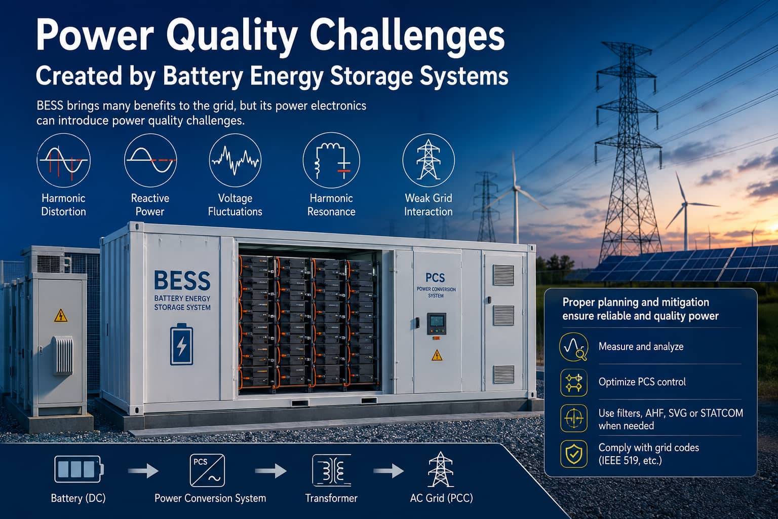Power Quality Challenges Created by Battery Energy Storage Systems