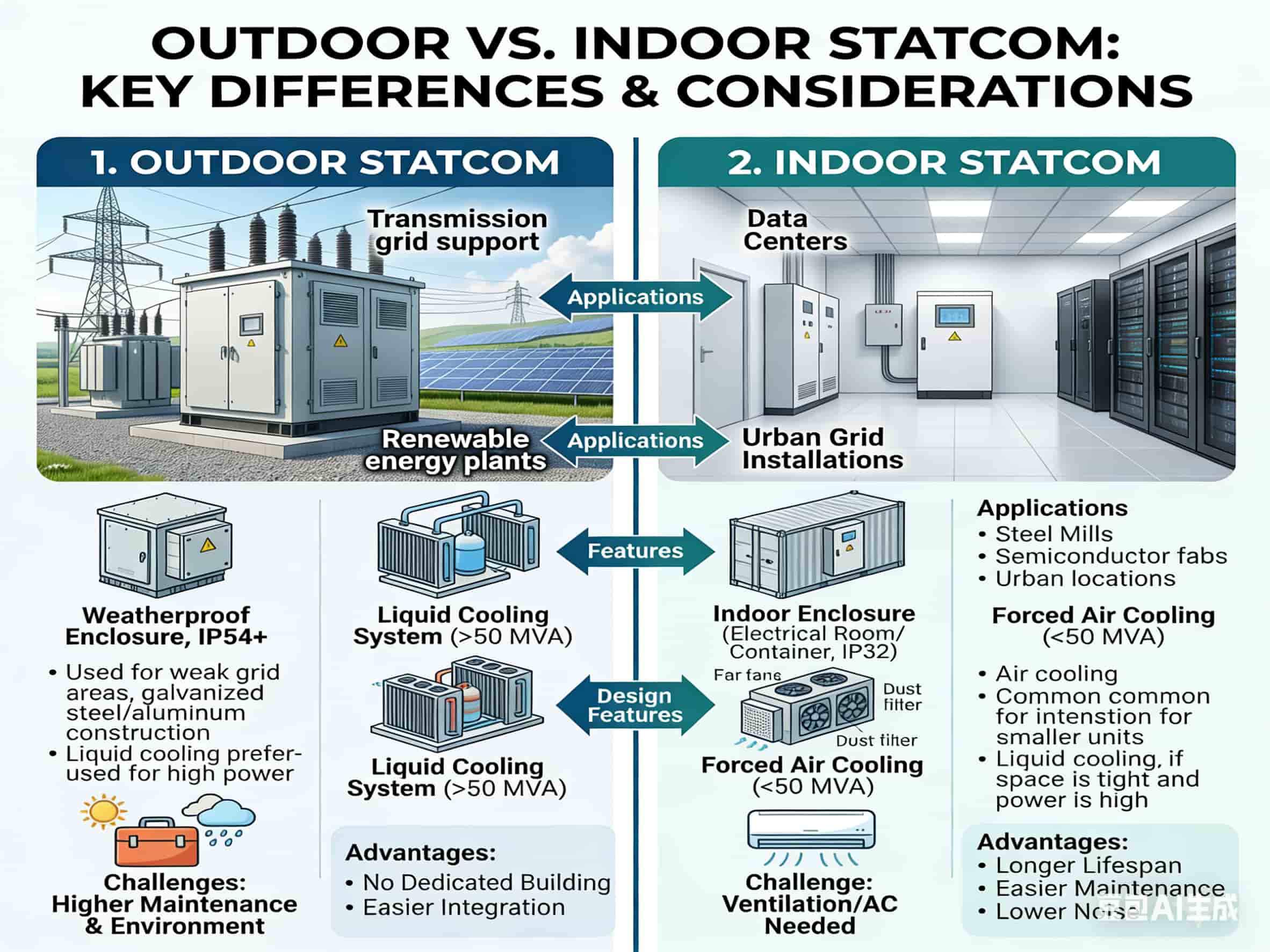 Statcom, outdoor and indoor Installation